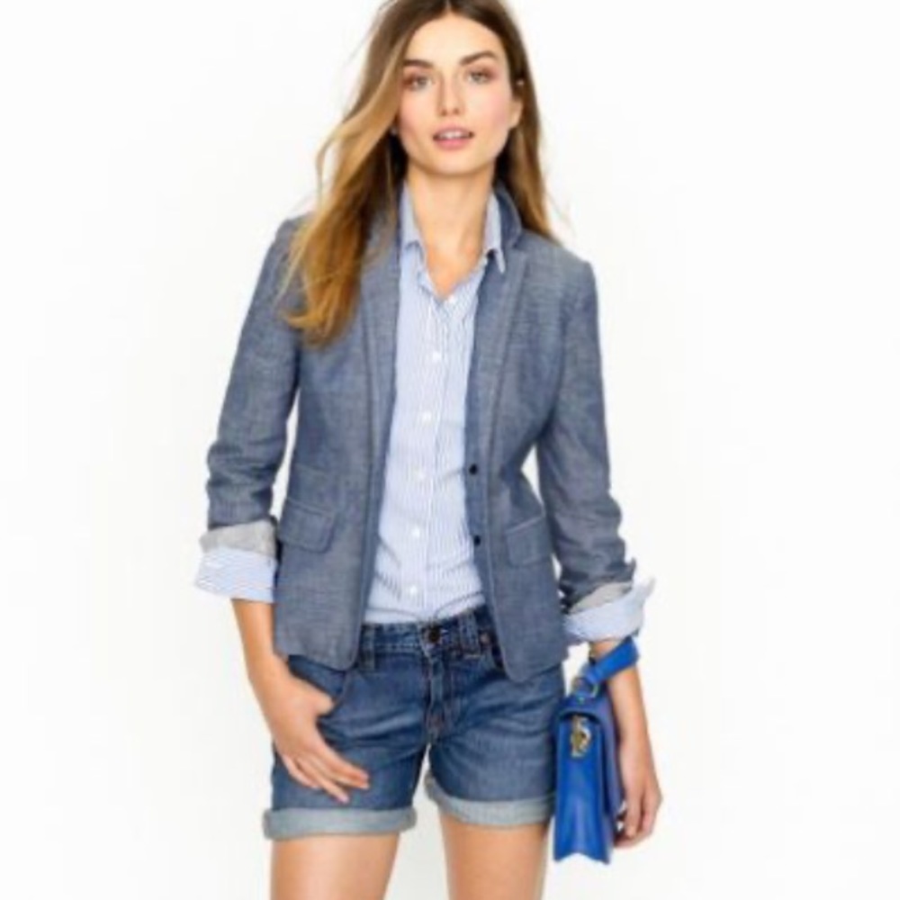 J.Crew Chambray Schoolboy Blazer